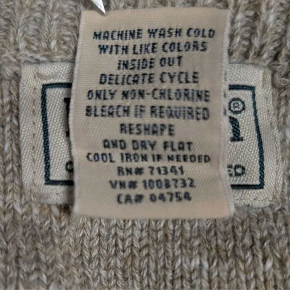 L.L. Bean Organic Cotton Sweater Mens Large Crewneck Knit Classic
